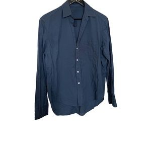 Frank & Eileen Blue Gray Eileen 100% Cotton Relaxed Button-Up Shirt